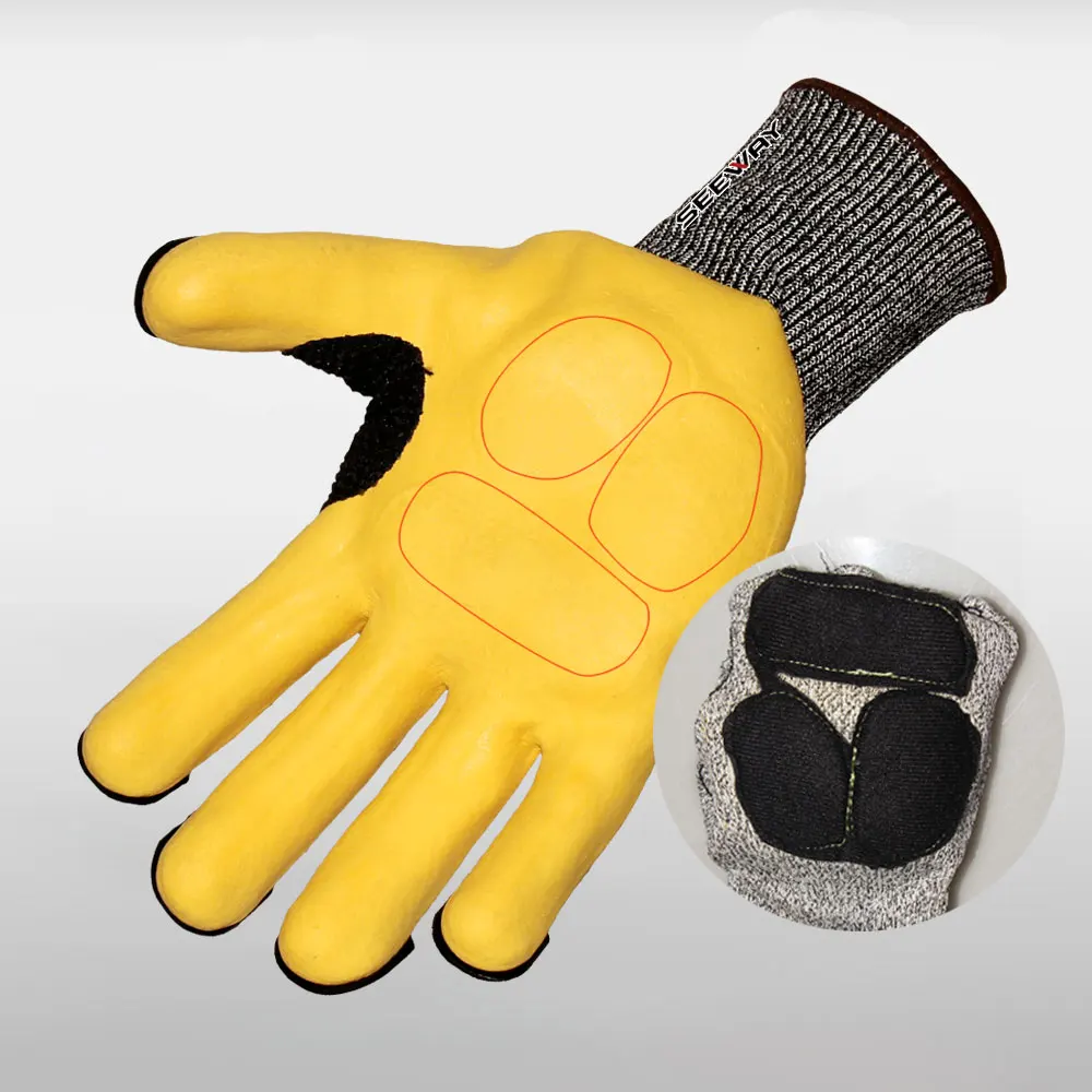 Heavy Duty TPR Anti Impact & Cut Resistant Oil Field Mechanic Gloves