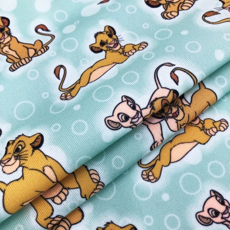 Baby Nappy Cartoon Character Animal Lion Pul Waterproof Knitted Digital Printing Pul Fabric For Diaper