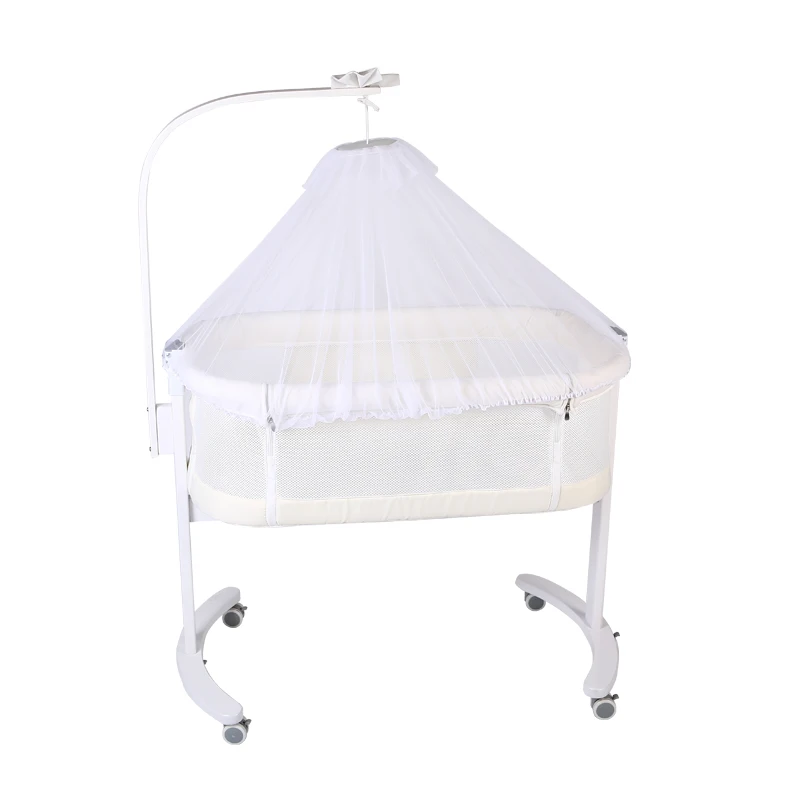 Deluxe Wooden Baby Crib for Nursery and Co-sleeping (B08)
