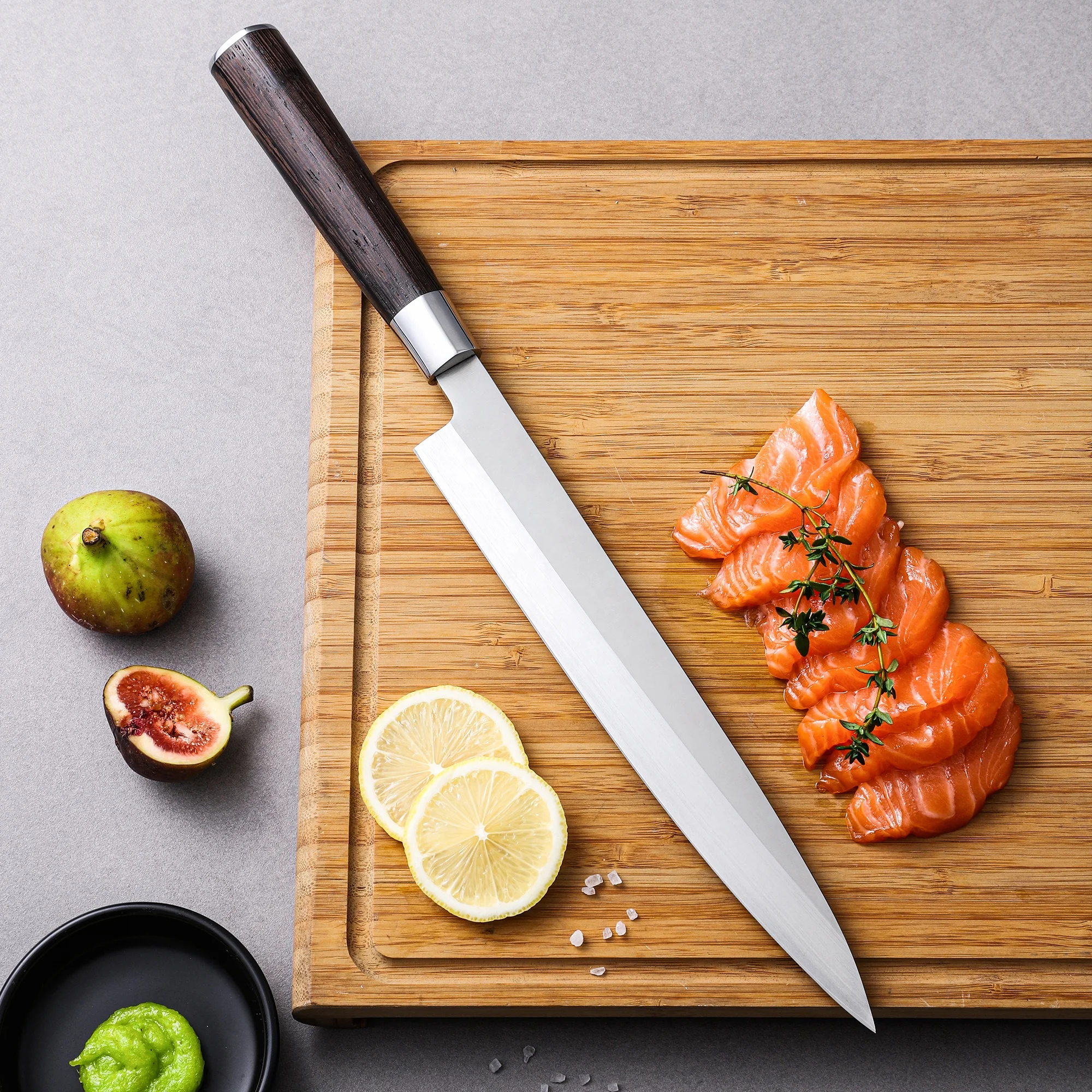 10 Inch Japanese Sushi Knife 7Cr17MOV Sashimi Knife With Chicken Wenge Wood Handle Kitchen Sushi Knives