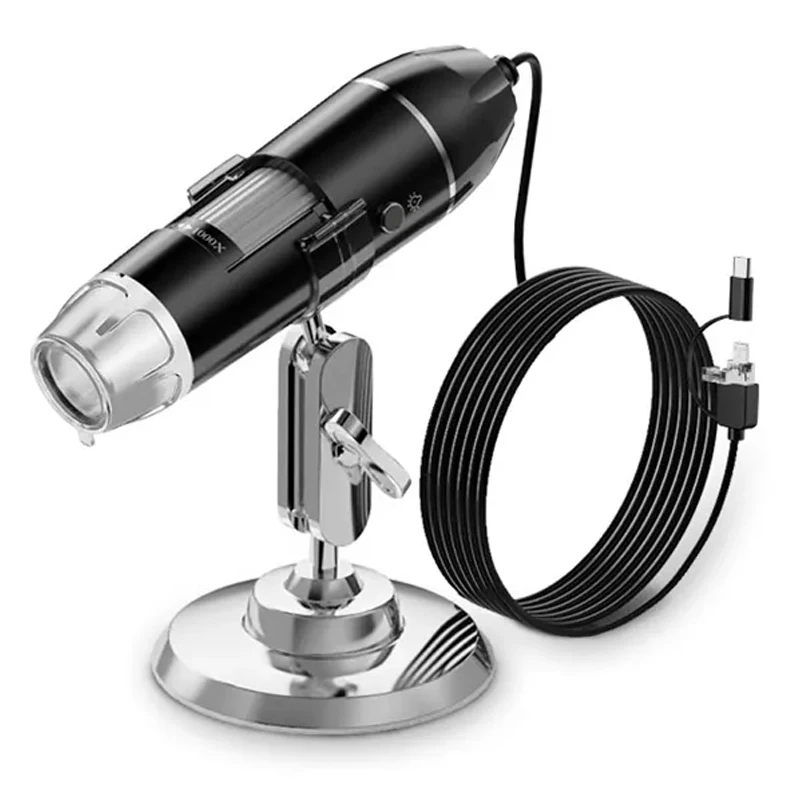 3 in 1 Electronique Microscope 1600x HD Microscope Type C Cable Fast Charging Student Digital Mini Microscope