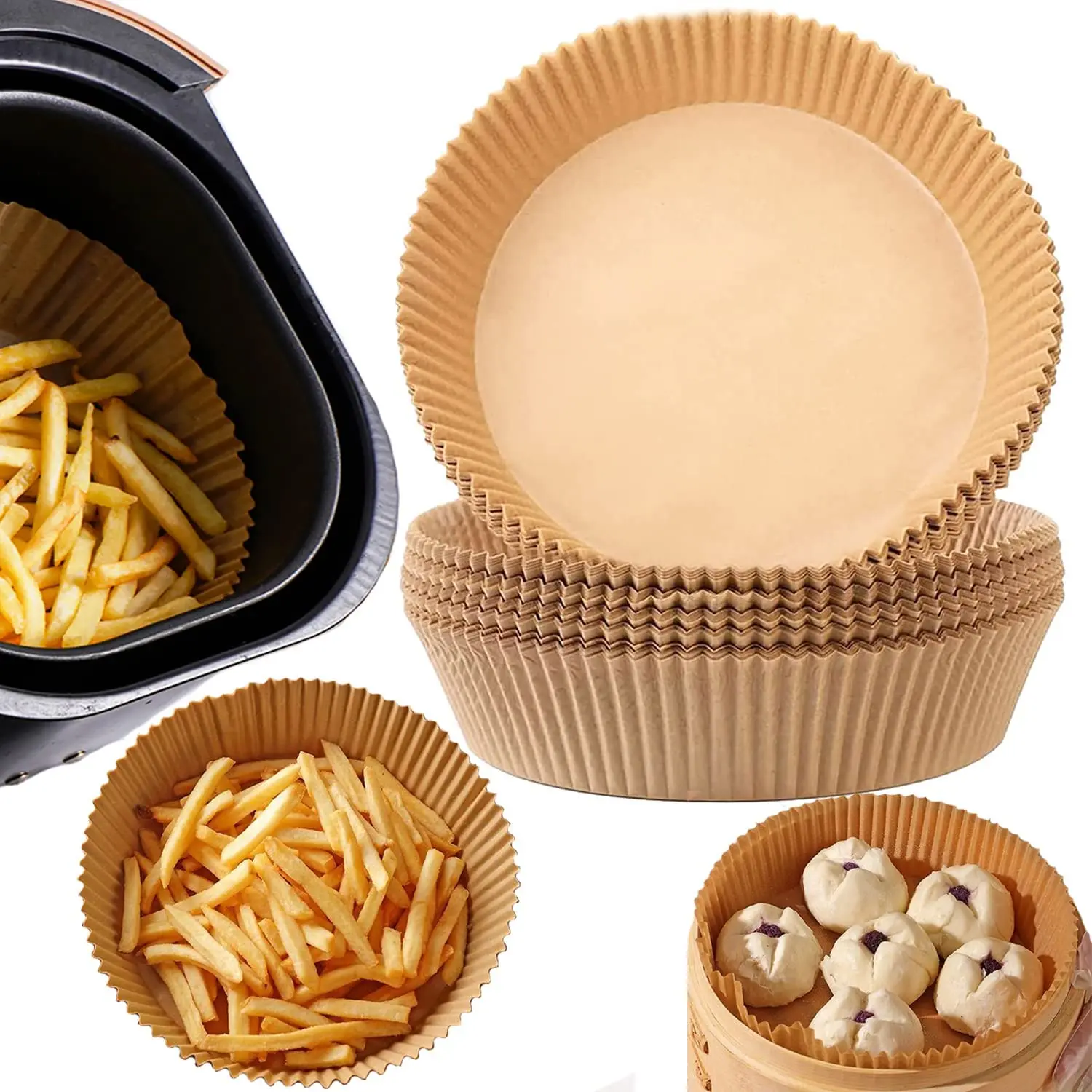 High Quality Air Fryer Liners High Temperature Resistant Non Porous Disposable Air Fryer Paper
