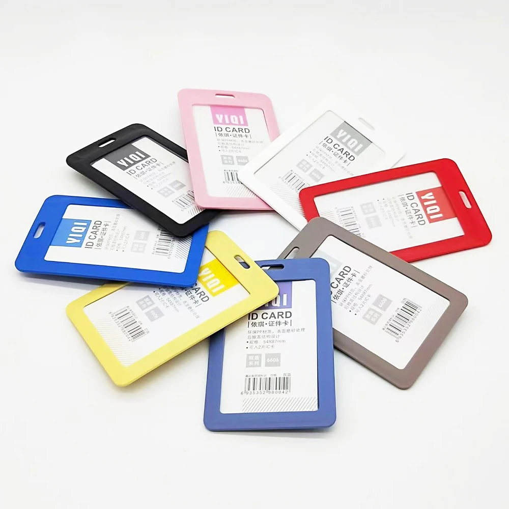 Custom Business ID Card Holder Name Badge Double-Sided Clear Hard Plastic with Personalized Logo Printed