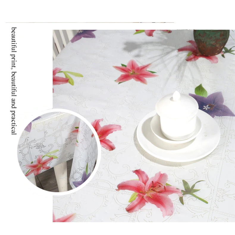 Tablecloth clear plastic table cover pvc embossed table cloth
