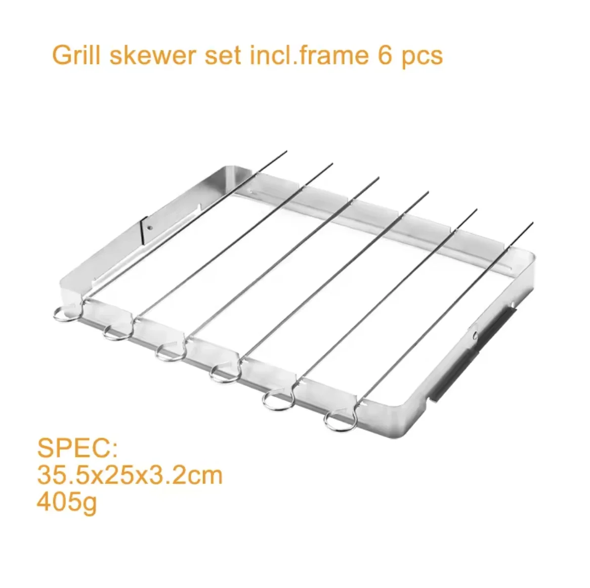 BBQ Skewers Set Stainless Steel Barbecue Rack with 6 Grill Kebab Skewers Foldable Grill BBQ Racks Set for Outdoor Camping BBQ