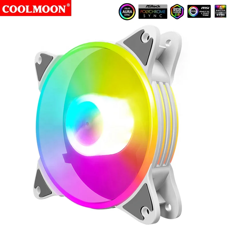 COOLMOON 120mm 5V ARGB computer cooliing fan   Addressable  Motherboard synchron  CPU cooler RGB case fan