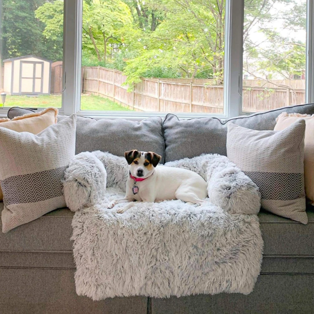 Factory Hot Sale Faux Fur Pet Bed With Cover 2021 New Removable And Washable Pet Sofa Dog Bed Cover