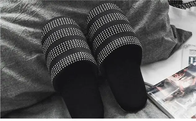 High quality unique water drill design men and women indoor and outdoor anti-slippery thermal cotton slippers