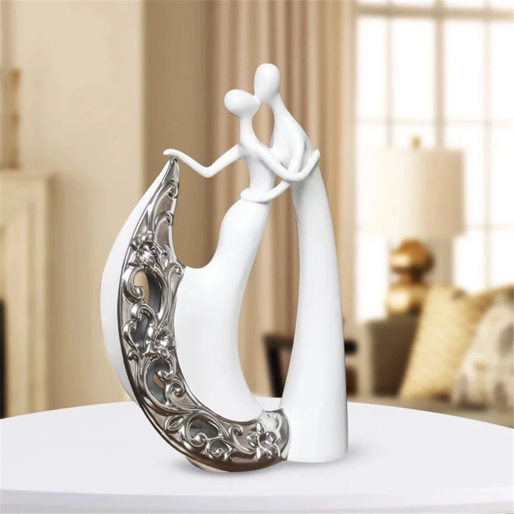 Embrace Figures Statue Art Human Body Abstract Luxury Home Furnishing Decoration dancing couple sculpture Ceramic Ornaments