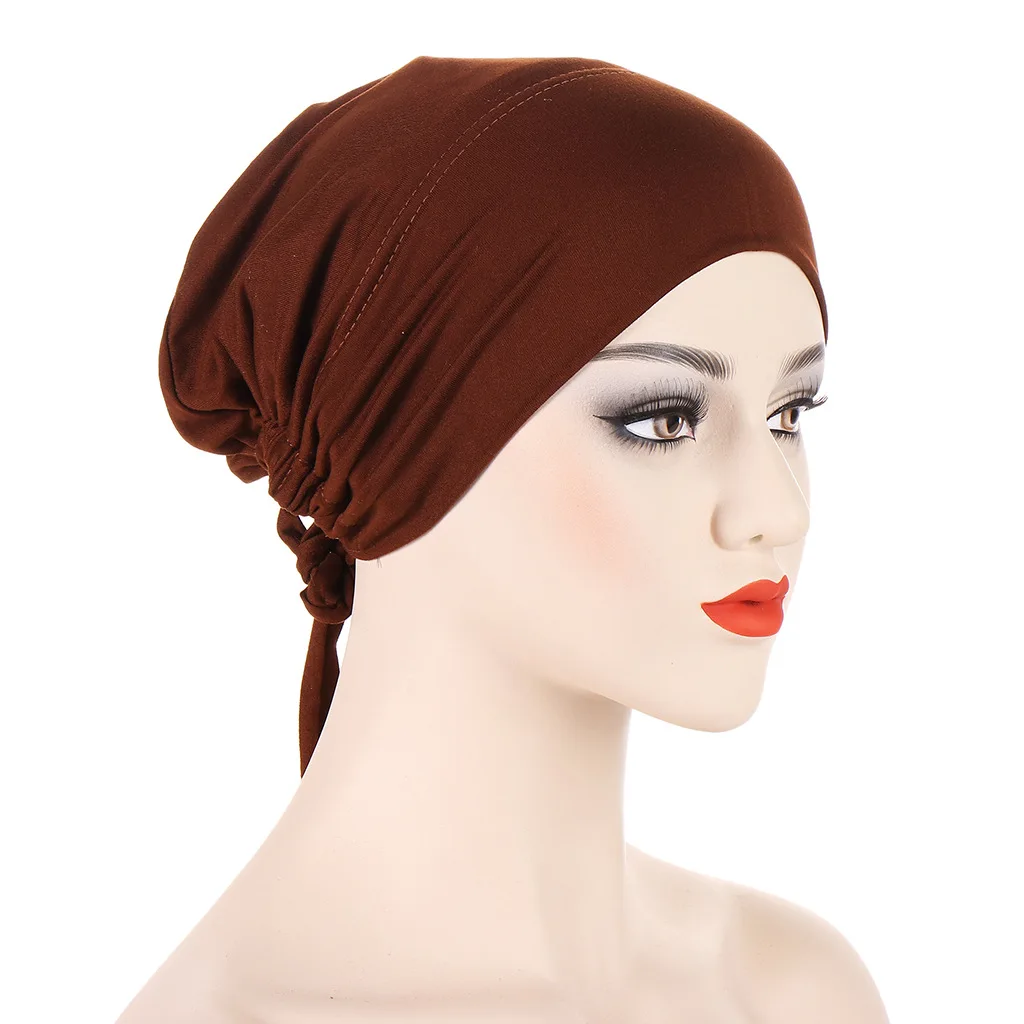 Double-Deck Satin Smooth Bonnet Ethnic Muslim Inner Cap Factory Wholesale HeadScarf Scarf Hijab