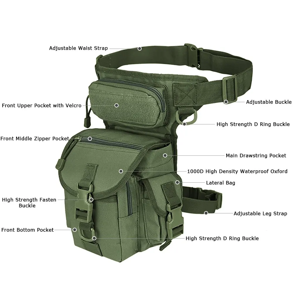 BSCI factory direct sale custom unisex hunting hiking hip belt tactical fanny fishing pack leg bag
