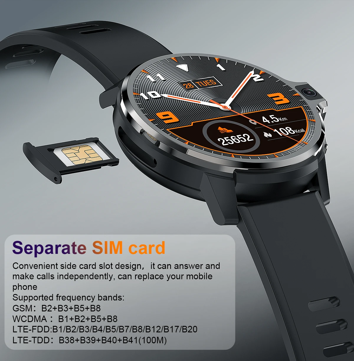 LEMFO New Arrival LEMP Android 9.1 heart rate blood pressure monitoring wifi GPS smart watch with glonass beidou