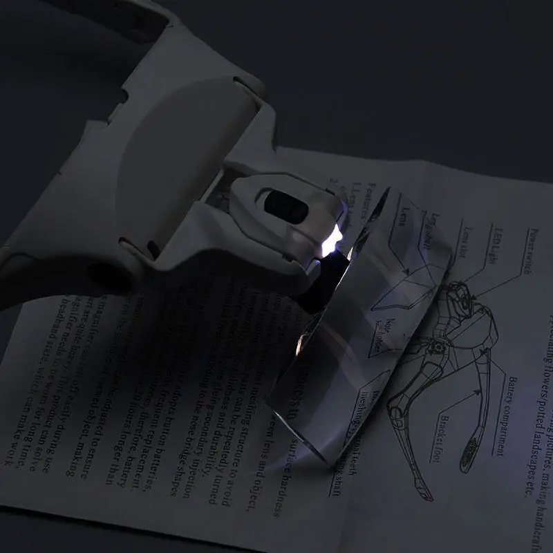 9892B1 Magnifying glass manufacturer 1x 1.5x 2.0x 2.5 x 3.5x electronic magnifier led head light loupes