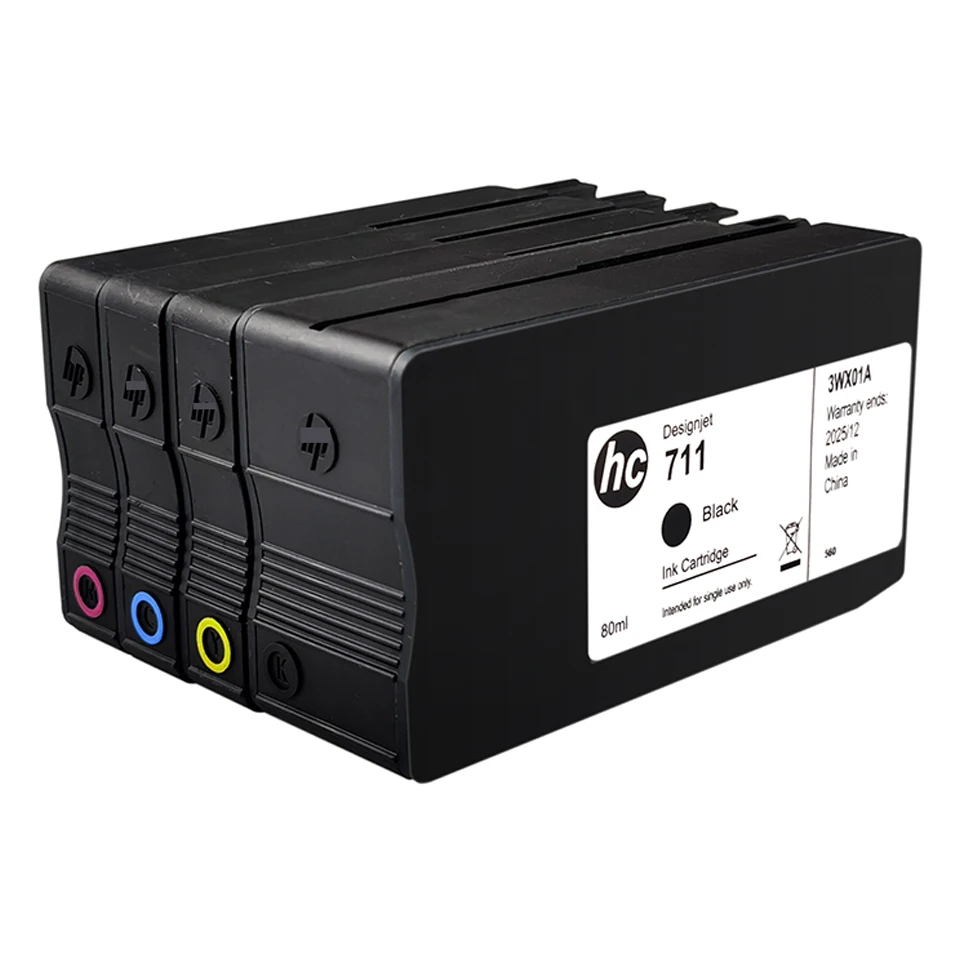 For HP 711 711XL Ink Cartridge Compatible for HP T120 T130 T520 T530 T125 DesignJet Plotter InkJet Inks With Chip