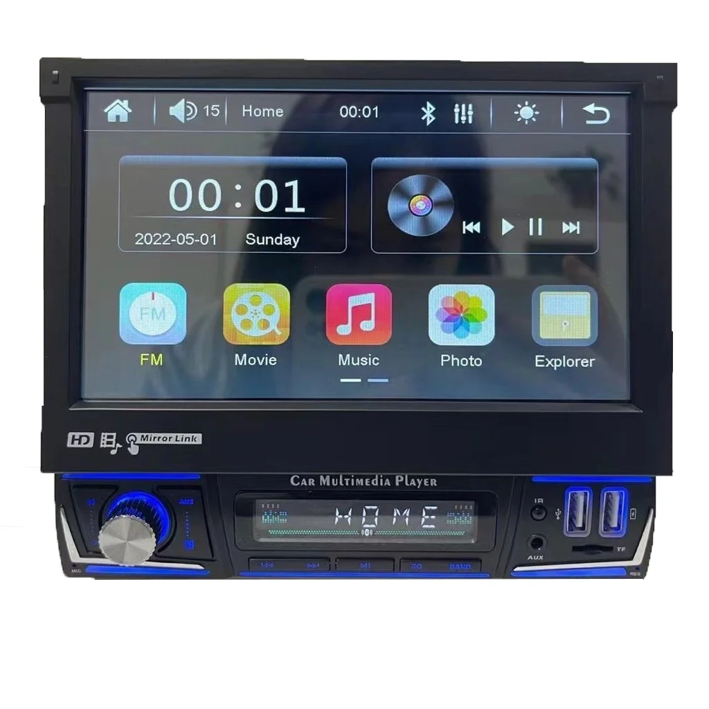 Выдвижная панель радио тюнер, усилитель, USB порт, mp3 mp4 MP5 плеер, 7 дюймов, 1 DIN, по низкой цене от производителя