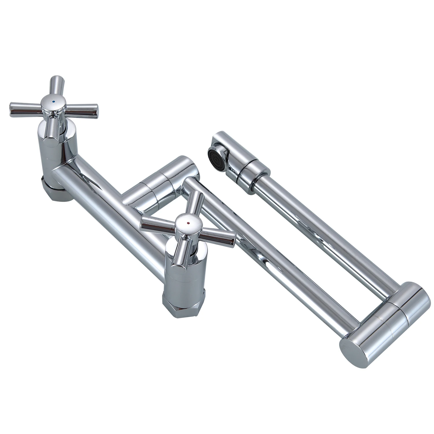 China factory import wall mounted watermark rotatable kitchen cross handle taps industrial sink wash hand commercial  faucet