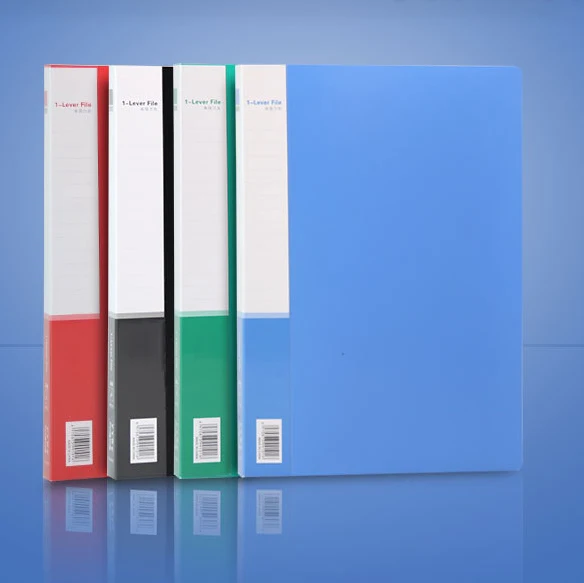 BEYOND Custom Logo Hard PP Metal Double Paper Clip File Folder with Spring for Office Use Organization