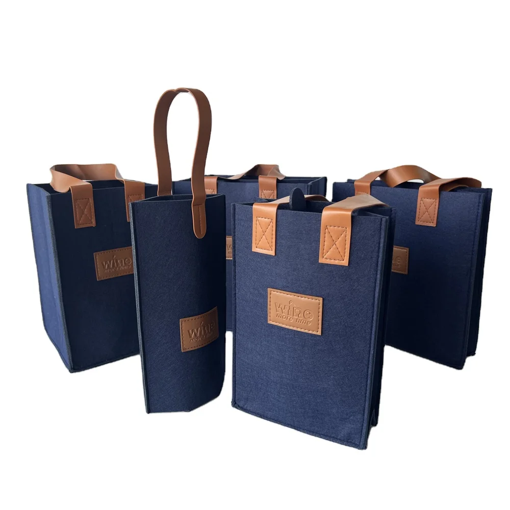 Reusable 1/2/4/6 Felt Wine Bottle Bag Portable Wine Tote Bag Beer Holder Single Bottle Wine Protector for shopping