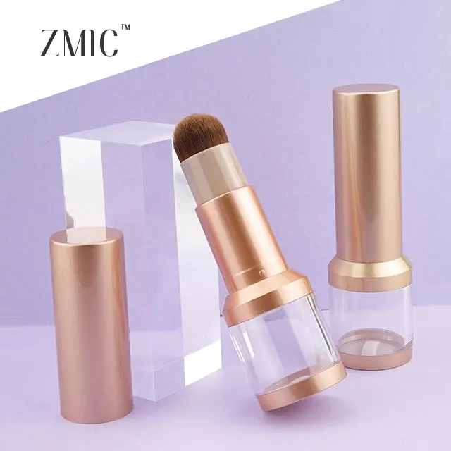 Luxury Cosmetic packaging innovative design empty loose powder container with makeup brush