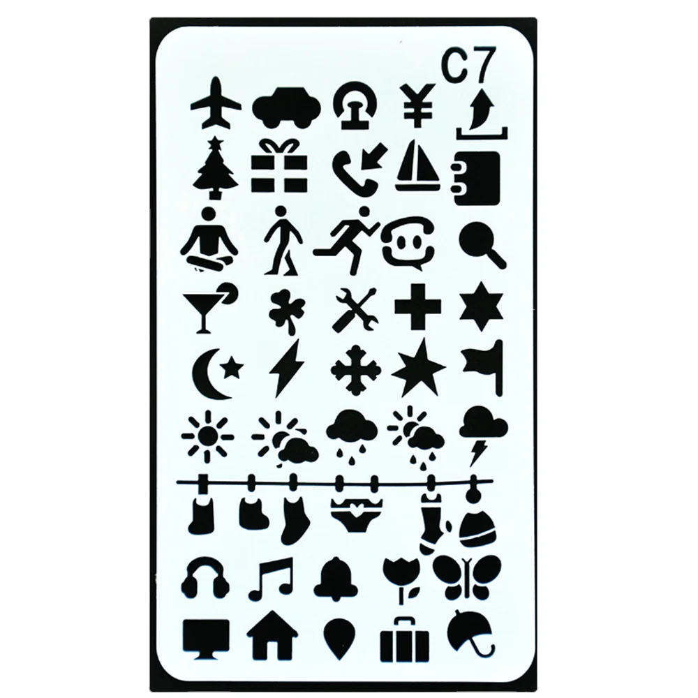 Mini design white stencil plastic sheet for drawing