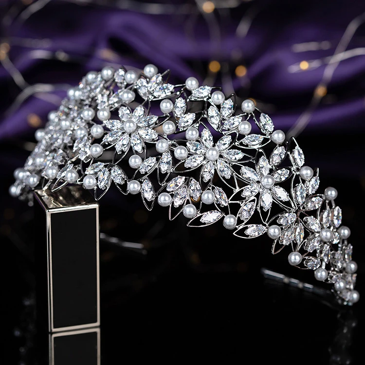Bridal Headpiece Flower Design Women Wedding Crowns Bridal Hair Accessories Party Tiaras And Crown Cubic Zircon BC5231 Corona