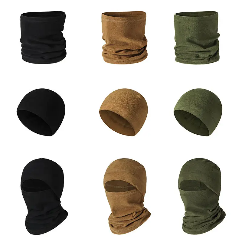 Winter Products 2023 Fleece Beanie Cap Sports Cold Windproof Neck Warmer Gaiter Winter Hat And Scarf Set For Men Women
