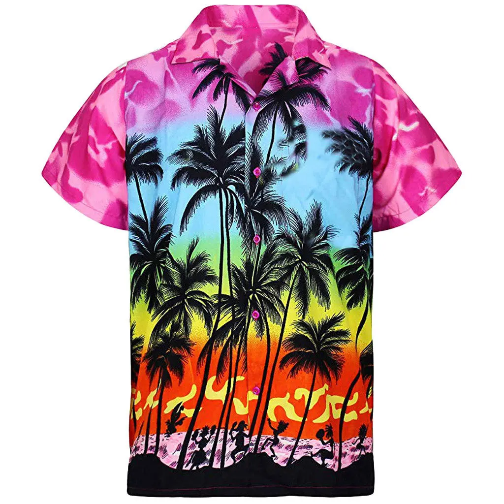 
Custom made sublimated collar shirt short sleeve Hawaiian shirt printed for men 