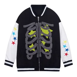 latest American Harajuku unisex Bone love Towel oversize embroidery popular High Street coat Baseball jacket