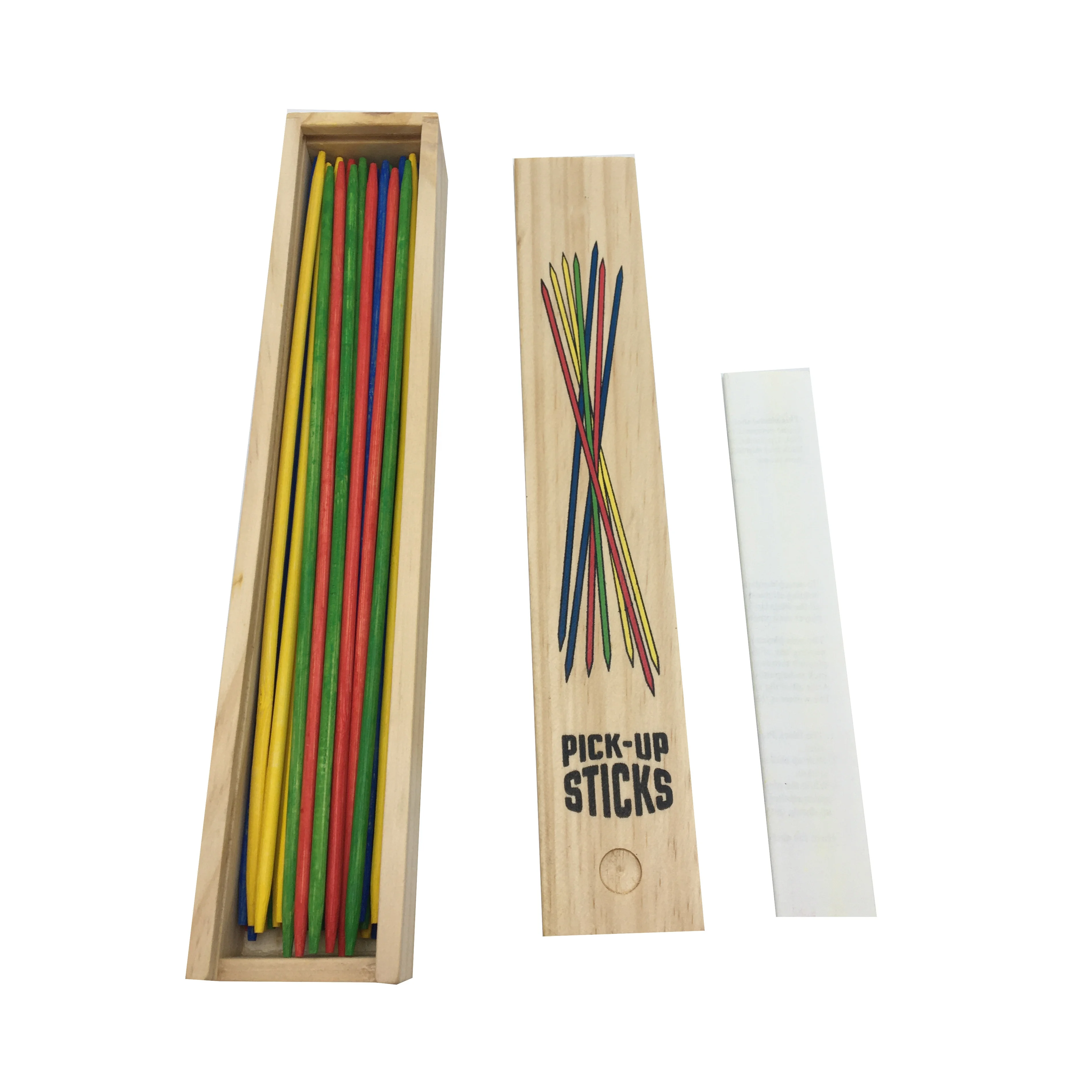 C04051 Deluxe colorful wooden Mikado Game in Wooden Box Large 9.8 Inch Long Large Pick Up Sticks Classic Game