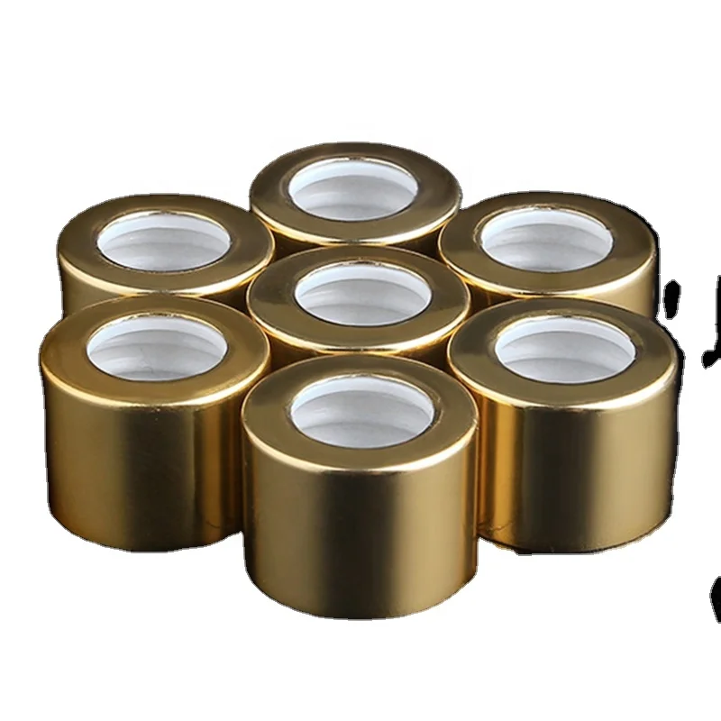 Custom Black Perfume Cap Reed Diffuser aluminum Cap Wood Lid aluminum Lid with Plastic Insert Perfume Bottle Black Cap