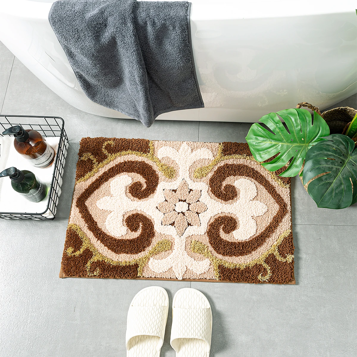 DADA custom bath room mat shaggy non slip 40*60 cm marble bath mat