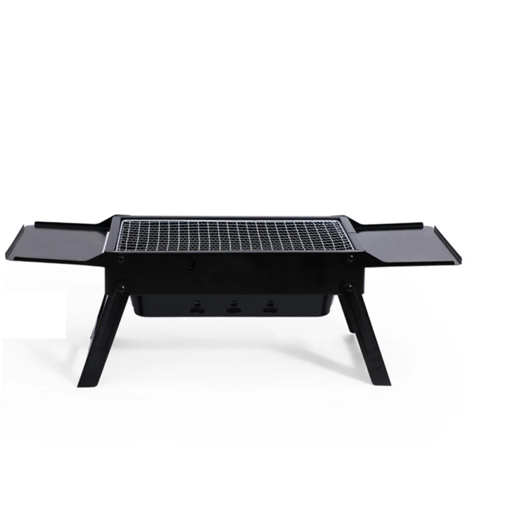 DYSC Factory Wholesale Camping Outdoor Picnic BBQ Grill Black Side Pull Oven Mini Carbon Steel Barbecue Stove