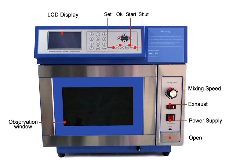 Factory Outlet Woming Laboratory Pyrolysis Synthesis Reactor MCR-3 Microwave Chemical Reactor