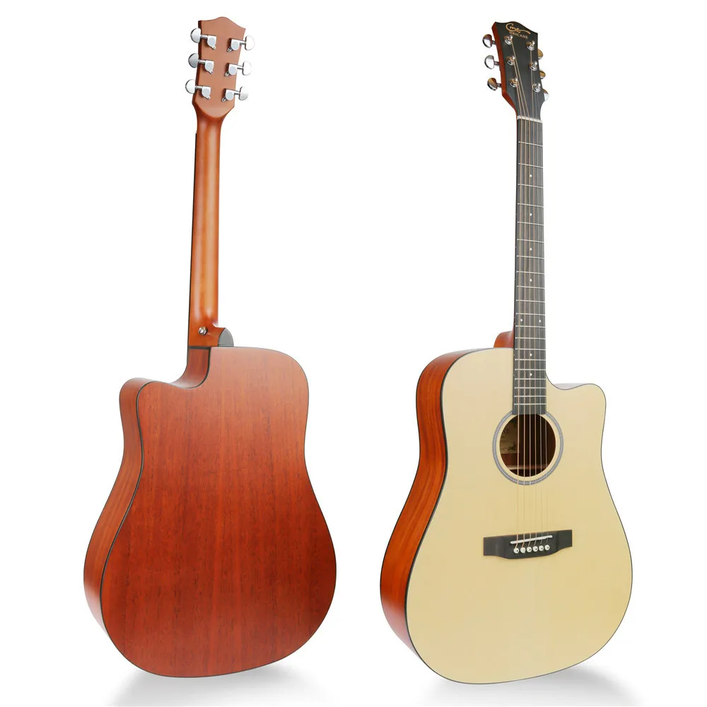 
Hricane 41 Beginner cutway Acoustic Guitar with Spruce plywood top mahogany back and sides for beginners 