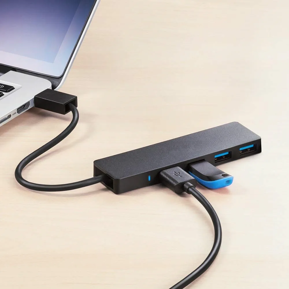 4-Port USB 3.0 Hub, Ultra-Slim Data USB Hub with 30cm Extended Cable