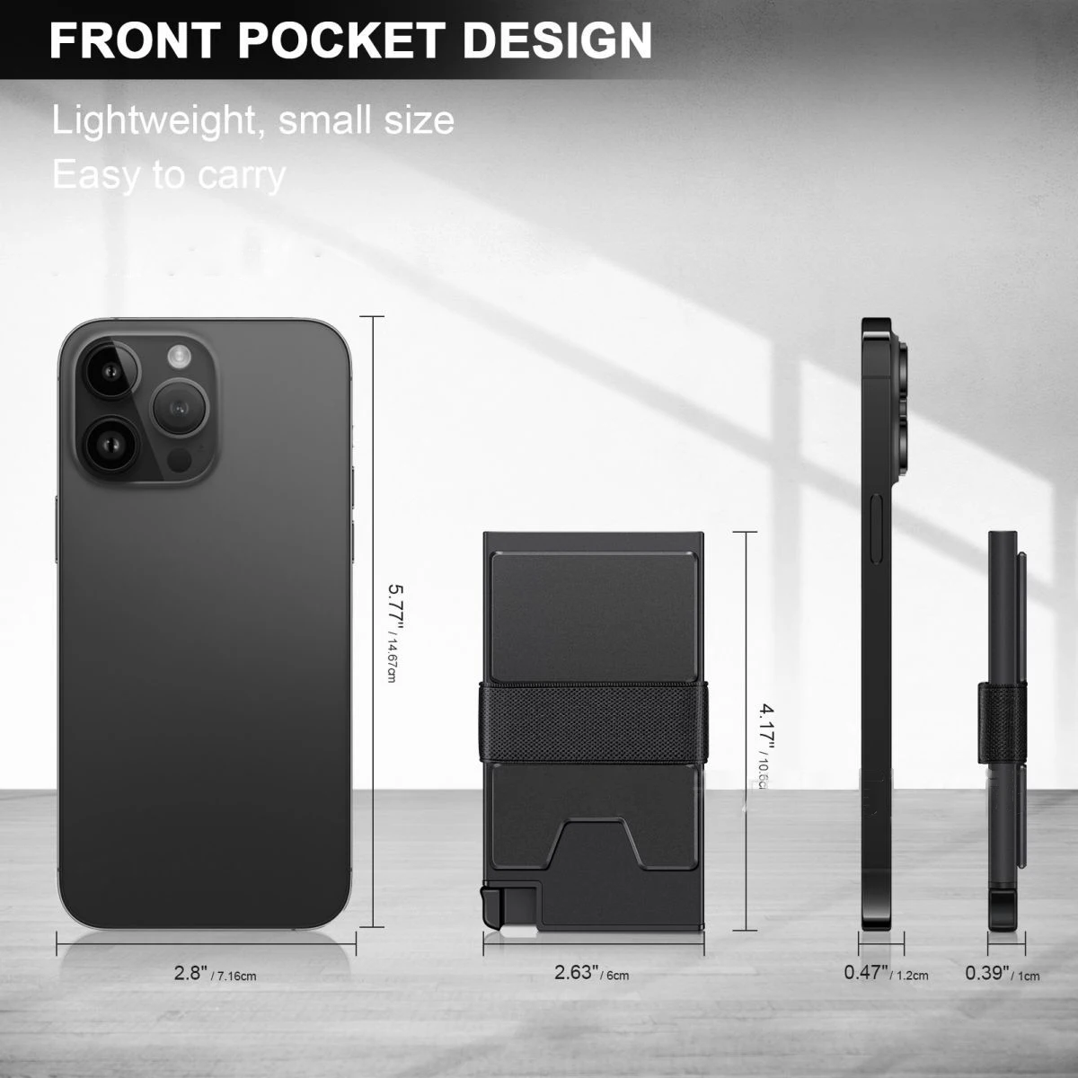 Custom Business Minimalist Slim Card Holder Case Aluminum Wallet Gold For Men