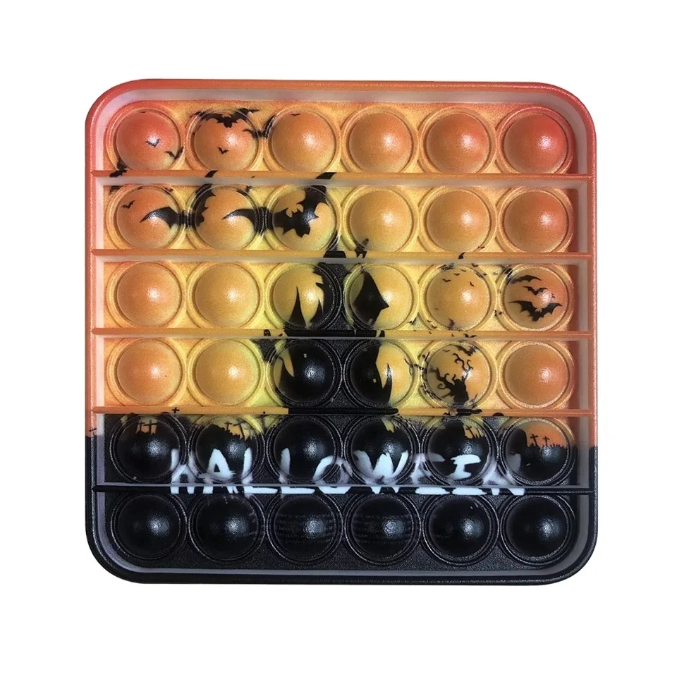 
2021 Wholesale Push Bubble Halloween Ghost Nightmare Help Bones Fidget Toy Sets Halloween Decorations Party Games 