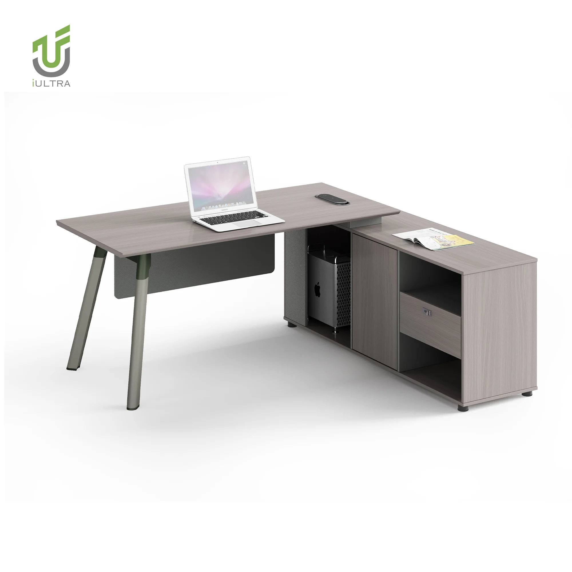 iULTRA 25D1803 commercial office furniture L shape executive desk with drawers best standing desk