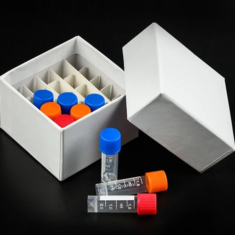 Lab Cryogenic Storage Boxes Cardboard Storage Freezing Box For Cryo Tube
