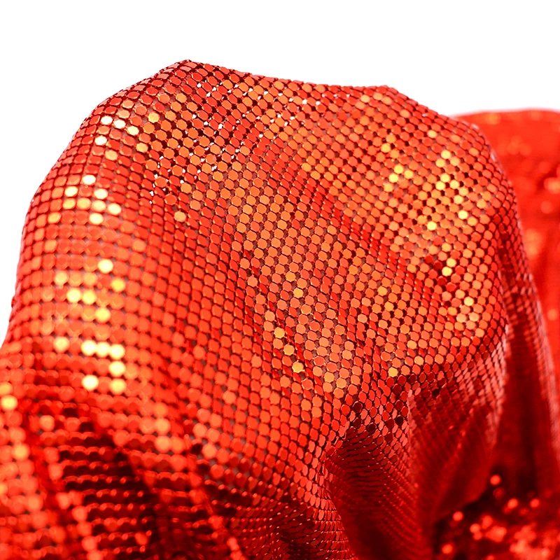 S538 Aluminum Chainmail Mesh Fabric Party Dress Chainmail Mesh Metallic Mesh Fabric Woven Fabric for Dress