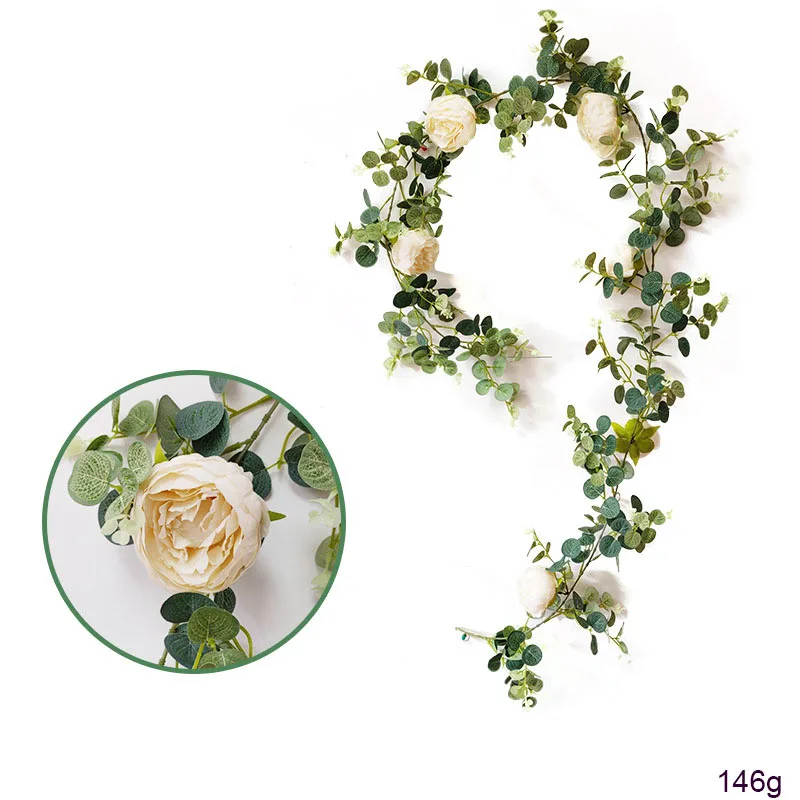 DREA Artificial peony Vine flower Garland Hanging on the wall for Wedding Arch Garden Background Floral