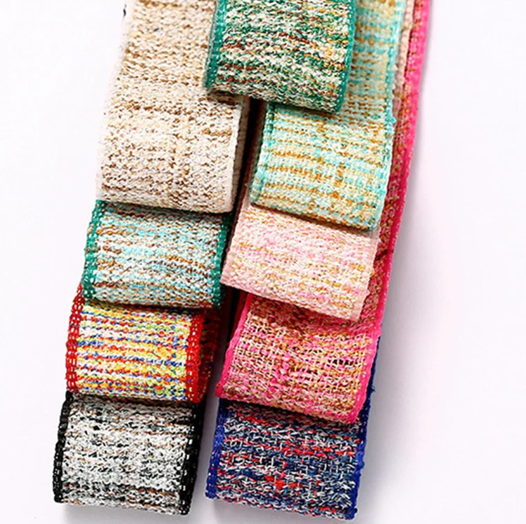 10 yards Wired Christmas Ribbon Printed Burlap Ribbon 63mm For Bowknot Gift Decoration