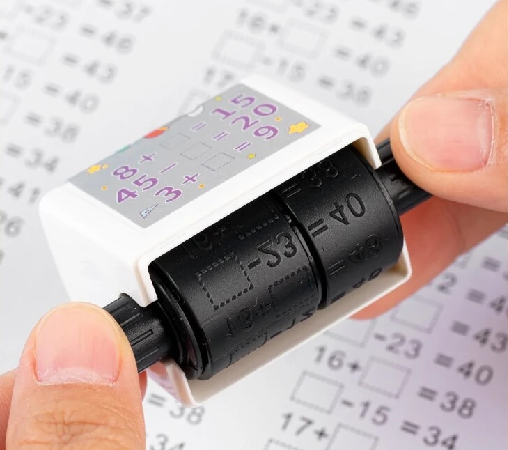 2023 reusable educational mathl Rolling Stamp Addition Subtraction Multiplication Division Seal Arithmetic Artifact Math Roller