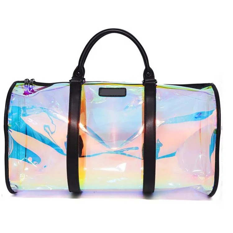 
 Прозрачная Водонепроницаемая спортивная сумка из ПВХ, голографическая Лазерная спортивная сумка для женщин, блестящая металлическая сумка с блестками   (62303342844)