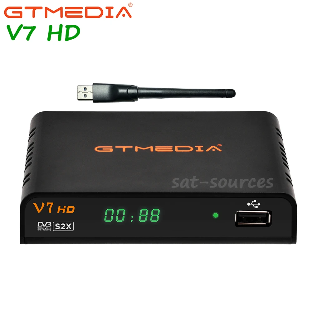 V7 HD спутниковый ресивер GTMedia 1080P Full HD Поддержка DVB S2X AVS + CCCam Newcamd BISS авторулон Full PowerVu 7601 USB WifI V7HD
