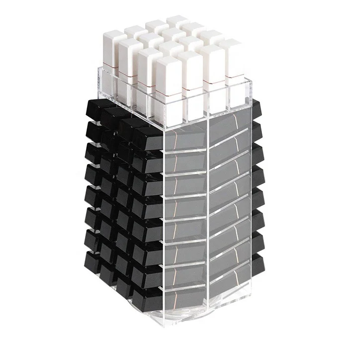 New Factory Lipstick Organizer Case Acrylic Display Rotating Cosmetic Makeup Clear Holder