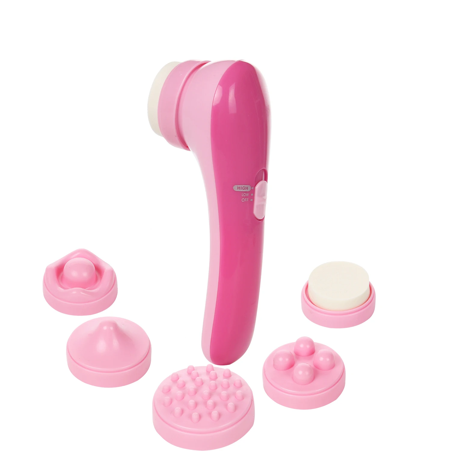 5-1 Electrical Sonic Vibration CNAIER Female Face massage Machine Mini Portable massager for face neck with Makeup Brushes