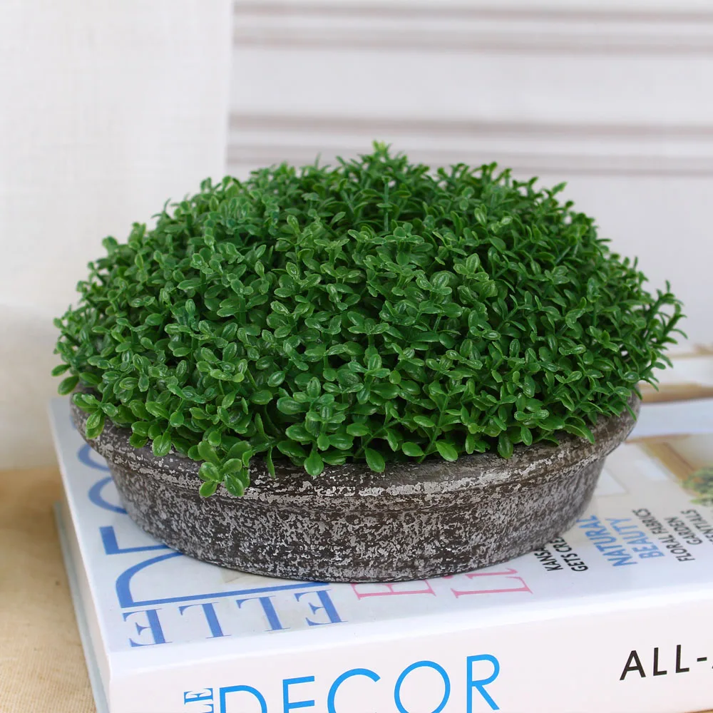 custom Succulent cactus desktop decoration lavender bonsai artificial plant potted with Cement basin