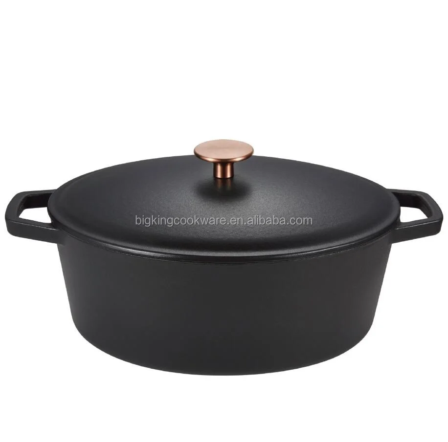 29cm Pre-seasoned Oval Cocotte Cast Iron  Casserole Pot cooking pot OEM agreed