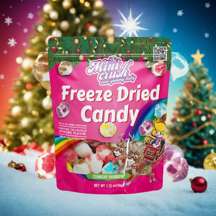 Crispy Rainbow Jelly Bean Candies Custom Freeze-Dried Sweet Snacks Wholesale Freeze Dry Rainbow Candy for Christmas